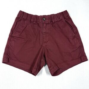Bear Bottom Shorts Mens Medium 5.5" Chino Elastic Waist Comfort Stretch Burgundy